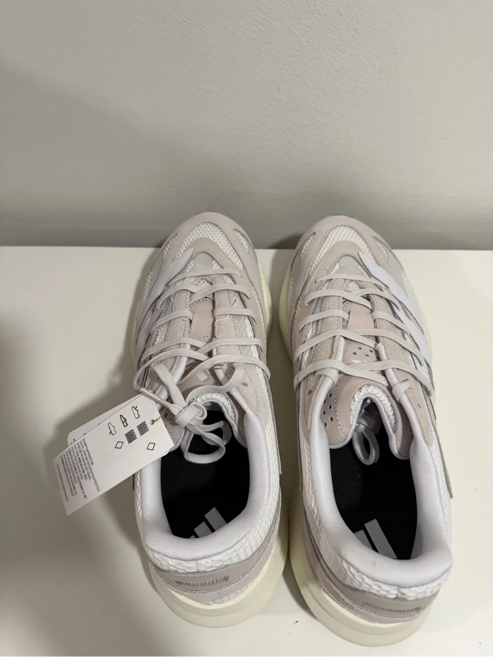 adidas Neutral Beige and White Lightblaze Trainers size 12.5